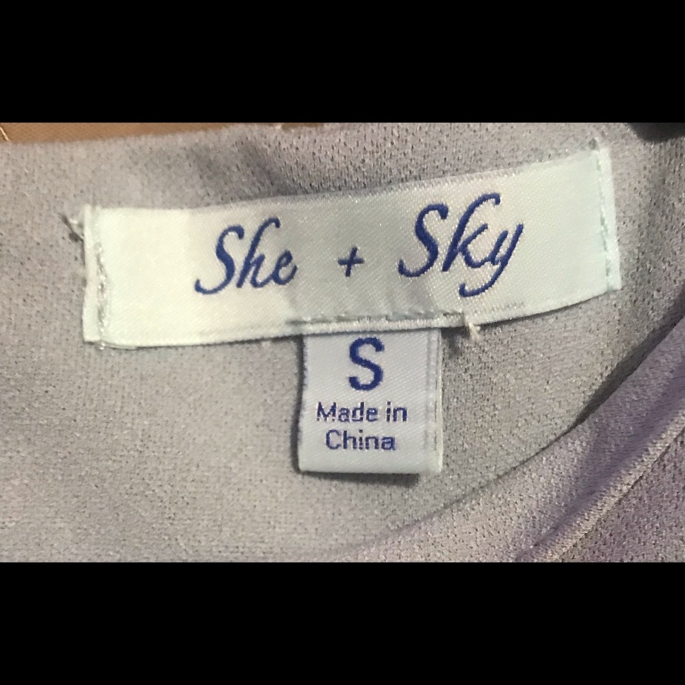 She+Sky Formal Women’s Dress With Mid-Length Ruffle Sleeve- Women’s Size Small - Picture 3 of 6